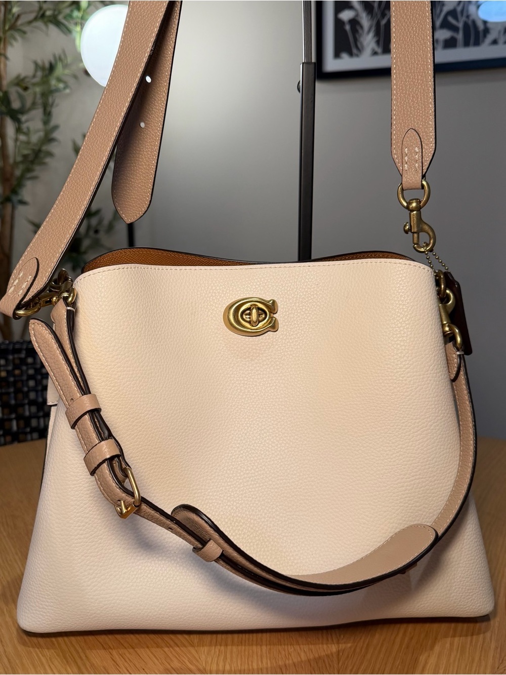 Coach Willow Shoulder Bag in Cream - Picture 2 of 14